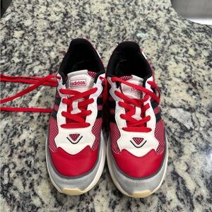 Red and Creme Retro Adidas Shoes